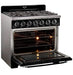 Unique Convection Gas Range Unique 36' Classic Retro Marshmallow White Range With FR Triple Crown Burner UGP-36CR B