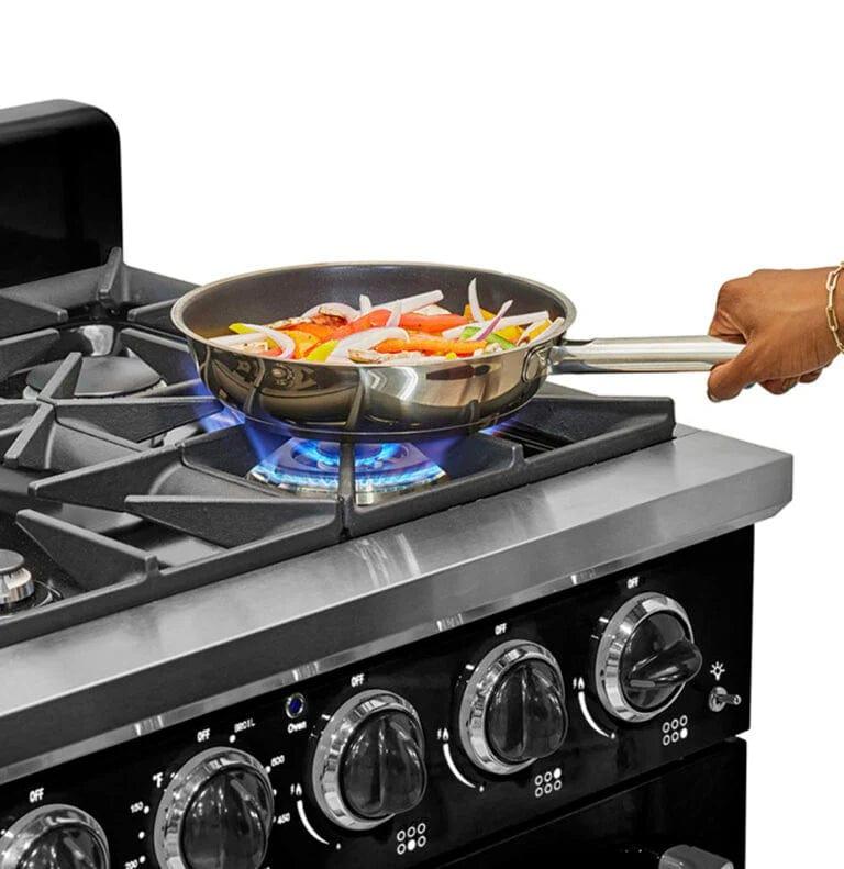 Unique Convection Gas Range Unique 36' Classic Retro Marshmallow White Range With FR Triple Crown Burner UGP-36CR B