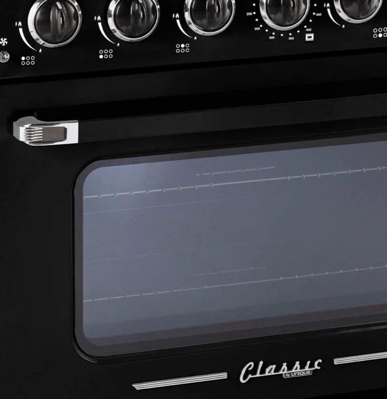 Unique Convection Gas Range Unique 36' Classic Retro Marshmallow White Range With FR Triple Crown Burner UGP-36CR B