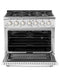 Unique Smoothtop Convection Gas Range Unique 36' Classic Retro Marshmallow White Range With FR Triple Crown Burner UGP-36CR W