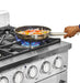 Unique Smoothtop Convection Gas Range Unique 36' Classic Retro Marshmallow White Range With FR Triple Crown Burner UGP-36CR W