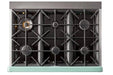 Unique Convection Gas Range Unique 36' Classic Retro Summer Mint Green Range With FR Triple Crown Burner UGP-36CR LG