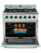 Unique Convection Gas Range Unique 36' Classic Retro Summer Mint Green Range With FR Triple Crown Burner UGP-36CR LG