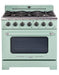 Unique Convection Gas Range Unique 36' Classic Retro Summer Mint Green Range With FR Triple Crown Burner UGP-36CR LG