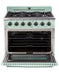 Unique Convection Gas Range Unique 36' Classic Retro Summer Mint Green Range With FR Triple Crown Burner UGP-36CR LG