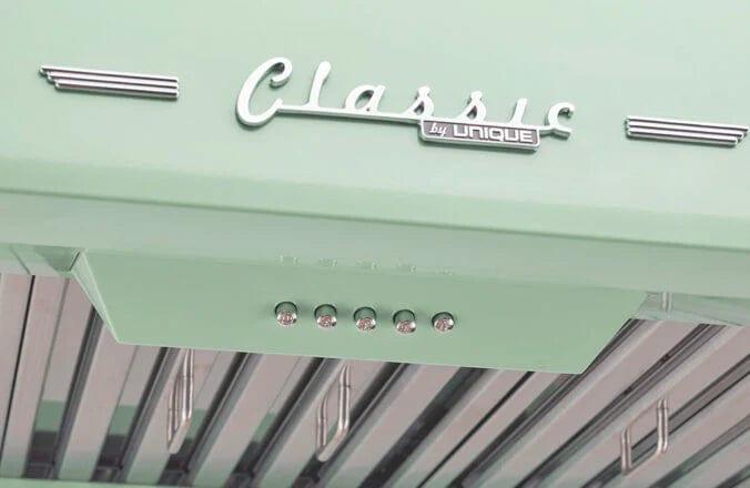 Unique UGP-36CR RH B Unique 36 Inches Classic Retro Summer Mint Green Range Hood UGP-36CR RH LG