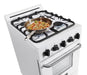 Unique Range/Stove Unique Classic 20" Propane Range Battery Ignition Variable BTU sealed burners Cast iron grates Window UGP-20G OF1 W (white)