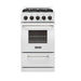 Unique Range/Stove Unique Classic 20" Propane Range Battery Ignition Variable BTU sealed burners Cast iron grates Window UGP-20G OF1 W (white)