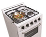 Unique Propane Range /Stove Unique Classic 24" Propane Range Battery Ignition  Variable BTU Sealed Burners (11,000 BTU largest)  Cast Iron Grates Window UGP-24G OF1 W (white)