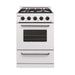 Unique Propane Range /Stove Unique Classic 24" Propane Range Battery Ignition  Variable BTU Sealed Burners (11,000 BTU largest)  Cast Iron Grates Window UGP-24G OF1 W (white)
