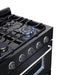 Unique Propane Range /Stove Unique Classic 30" Propane Range Battery Ignition Variable BTU Sealed Burners Cast Iron Grates Window UGP-30G OF1 B (Black)
