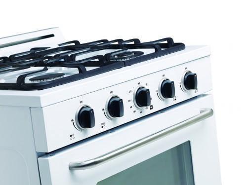 Unique Propane Range /Stove Unique Classic 30" Propane Range Battery Ignition Variable BTU Sealed Burners Cast Iron Grates With Window UGP-30G OF1 W (White)