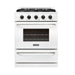 Unique Propane Range /Stove Unique Classic 30" Propane Range Battery Ignition Variable BTU Sealed Burners Cast Iron Grates With Window UGP-30G OF1 W (White)