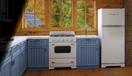 Unique Propane Refrigerator Unique Classic Retro 14cu ft Propane Refrigerator-Freezer CSA Approved, White UGP-14CR SM W