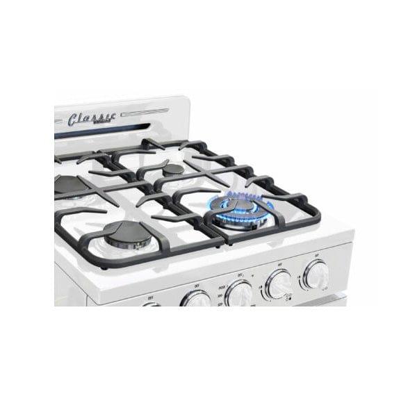 Unique Propane Range /Stove Unique Classic Retro 24" Off Grid (Battery Ignition) Propane Range in White UGP-24CR OF1 W