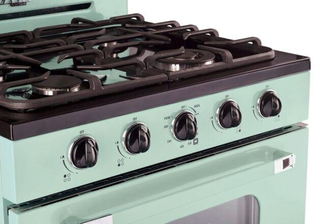 Unique Propane Range /Stove Unique Classic Retro 30" Off Grid (Battery Ignition) Propane Range in Light Green UGP-30CR OF2 LG