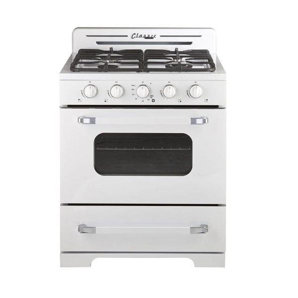 Unique Propane Appliances Unique Classic Retro Bundle 30&quot; Off-Grid Propane Range and 14 cu ft Propane Refrigerator