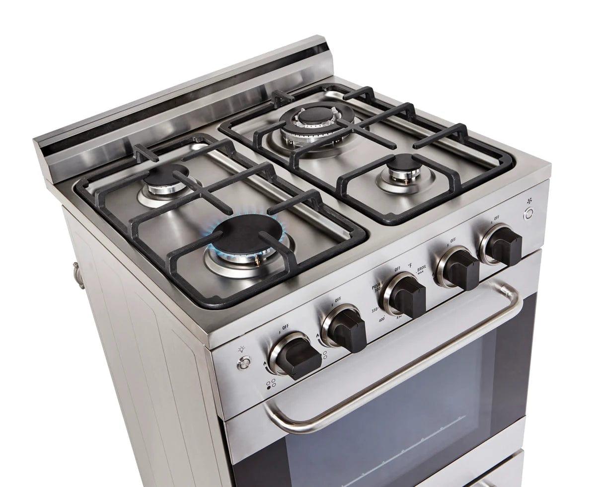 Unique Convection Gas Range Unique Prestige 24&#39; Stainless Steel Convection Gas Range, Electronic Ignition UGP-24V PC1 S/S