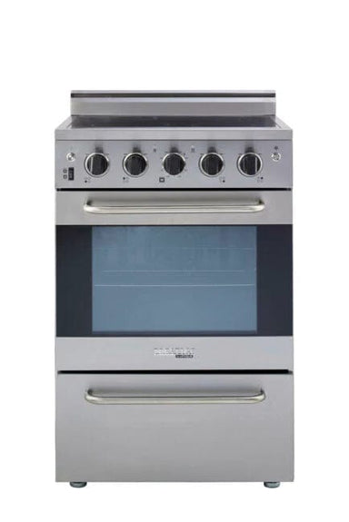Unique Convection Gas Range Unique Prestige 24' Stainless Steel Electric Ceramic Top With Electronic Ignition UGP-24V EC S/S