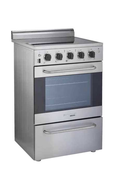 Unique Convection Gas Range Unique Prestige 24' Stainless Steel Electric Ceramic Top With Electronic Ignition UGP-24V EC S/S