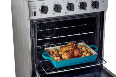 Unique Convection Gas Range Unique Prestige 24' Stainless Steel Electric Ceramic Top With Electronic Ignition UGP-24V EC S/S