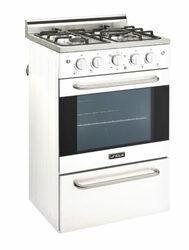 Unique Natural Gas Range/Stove Unique Prestige (Electronic Ignition) 24" White Convection Gas Range UGP-24V PC1 W