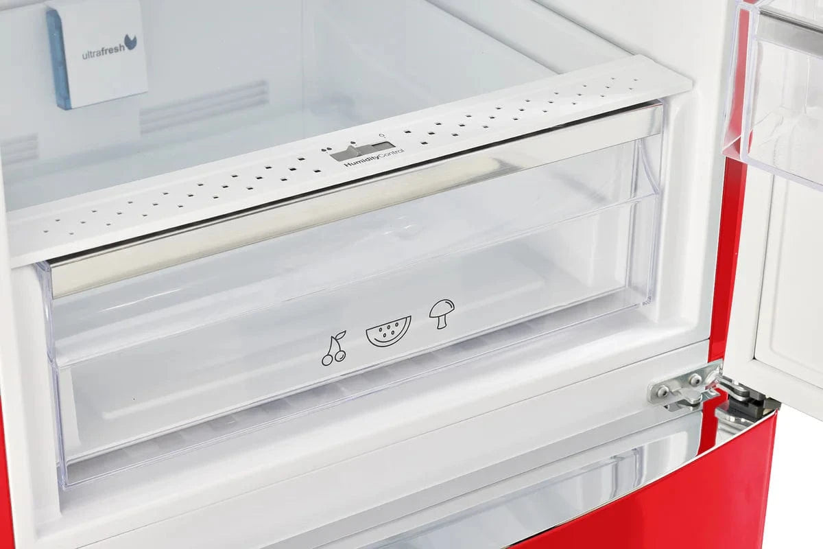 Unique Refrigerator-Freezer Unique UGP-340L R AC | 340Litre Marshmallow Red Bottom Mount Refrigerator