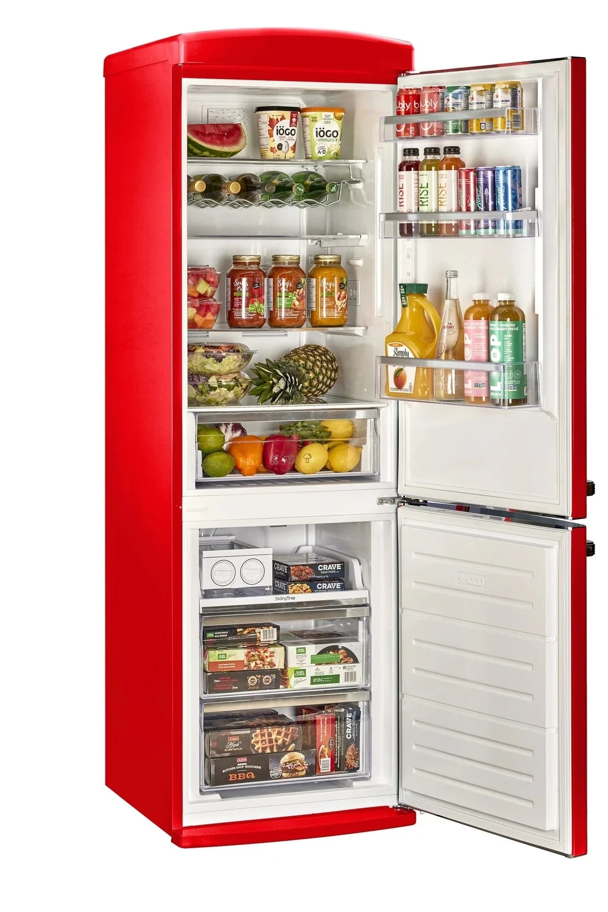 Unique Refrigerator-Freezer Unique UGP-340L R AC | 340Litre Marshmallow Red Bottom Mount Refrigerator