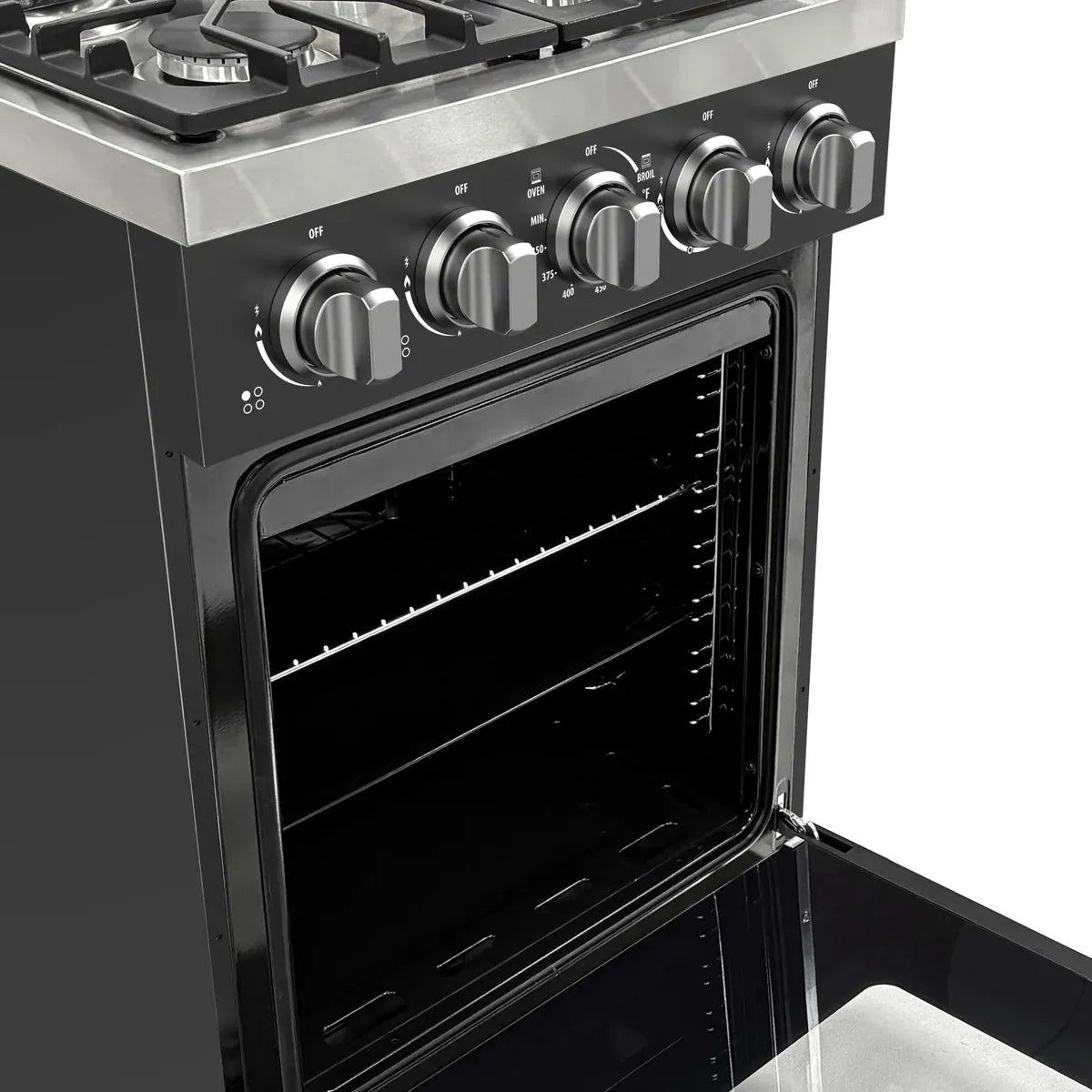 Unique Propane Range /Stove Unique UGP-R24OTHLPB | 24" Waist High Broiler Propane Range in Black
