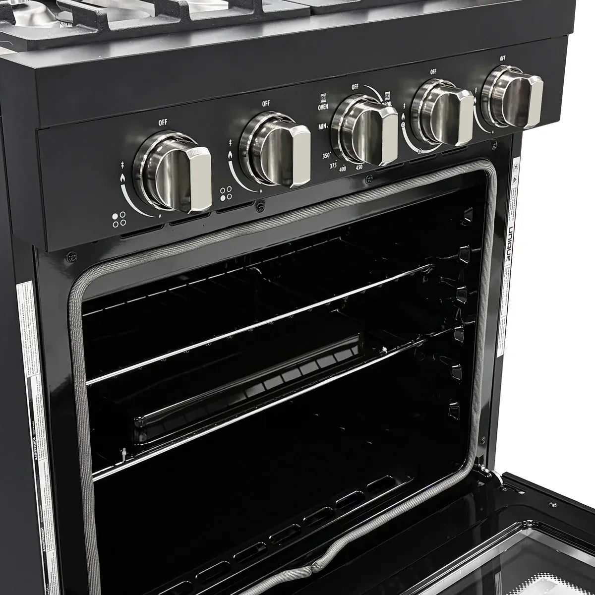 Unique Propane Range /Stove Unique UGP-R30OTHLPB | Classic Retro 30” Propane Gas Range in Black