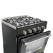 Unique Propane Range /Stove Unique UGP-R30OTHLPB | Classic Retro 30” Propane Gas Range in Black
