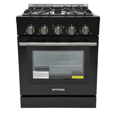 Unique Propane Range /Stove Unique UGP-R30OTHLPB | Classic Retro 30” Propane Gas Range in Black