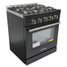 Unique Propane Range /Stove Unique UGP-R30OTHLPB | Classic Retro 30” Propane Gas Range in Black