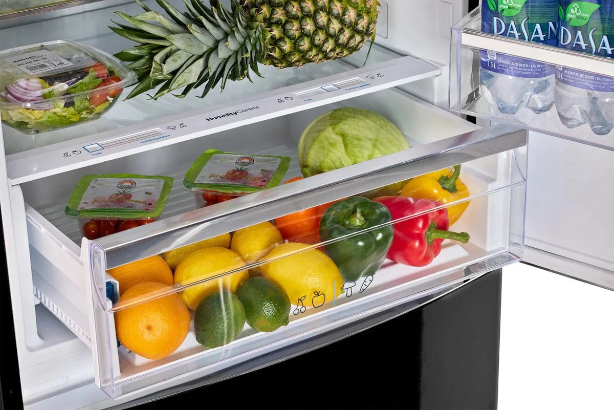 Unique Refrigerator-Freezer Unique UNQ-455L B AC | 455L Midnight Black Bottom Mount Refrigerator